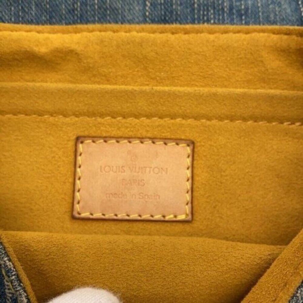 Authentic Louis Vuitton Denim Mini Pleaty Vintage Pouch Pochette Bag Monogram LV - Picture 9 of 9